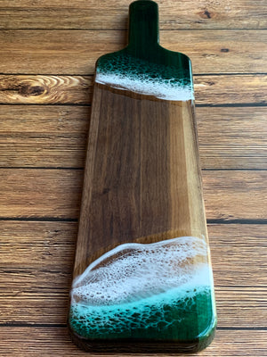 Emerald Waves Walnut Wood Serving Board