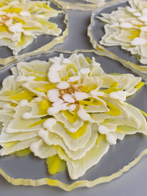 3D Floral Coasters - Yellow Petals