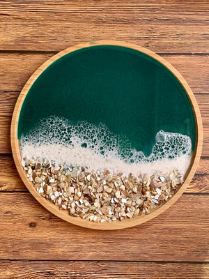Bamboo Wood Tray - Mother of Pearl Textured